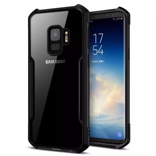 VAKIBO Super Premium Black Border Transparent Case With Corner Protection & Camera Protection Suitable for Samsung S9