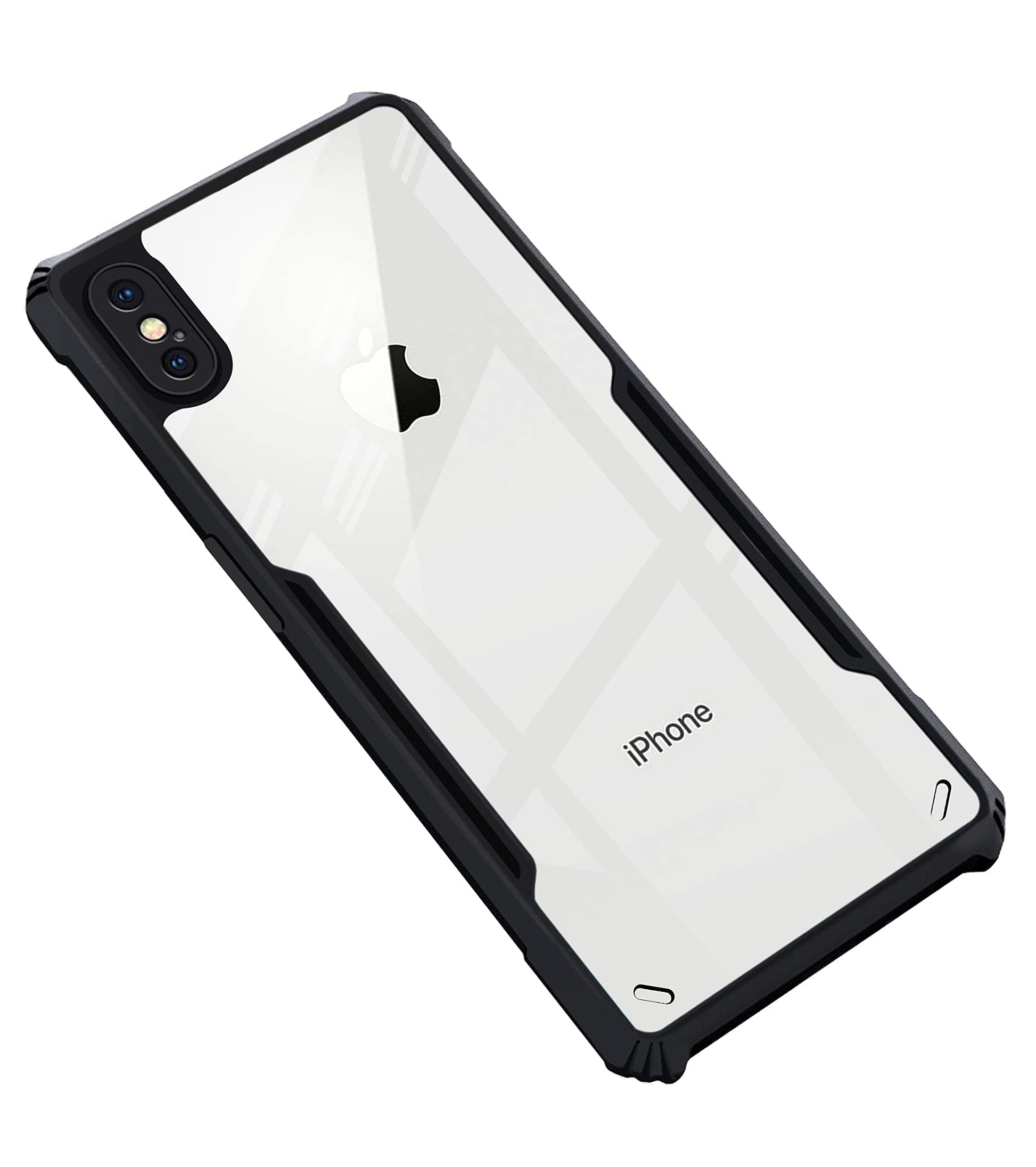 VAKIBO Super Premium Black Border Transparent Case With Corner Protection & Camera Protection Suitable for iPhone Xs