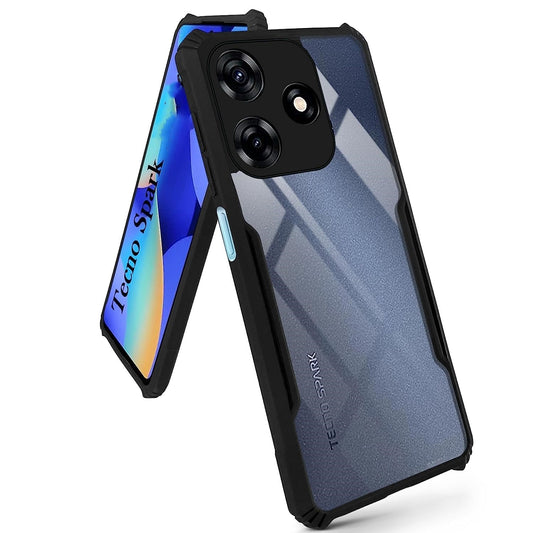 VAKIBO Super Premium Black Border Transparent Case With Corner Protection & Camera Protection Suitable for Tecno Spark Go 2024