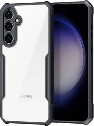 VAKIBO Best Selling Black and Transparent Coloured Made With Soft TPU and Acrylic Back Cover Case With 4 Corner and Camera Protection Suitable for Samsung Galaxy S25 Plus