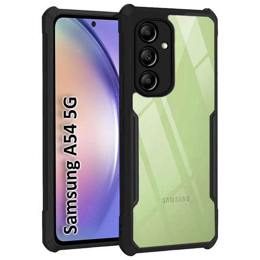 VAKIBO Super Premium Black Border Transparent Case With Corner Protection & Camera Protection Suitable for Samsung A54 5G