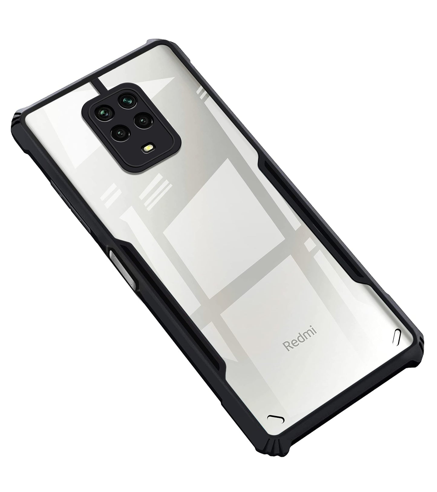 VAKIBO Super Premium Black Border Transparent Case With Corner Protection & Camera Protection Suitable for Mi Redmi Note 9 Pro Max