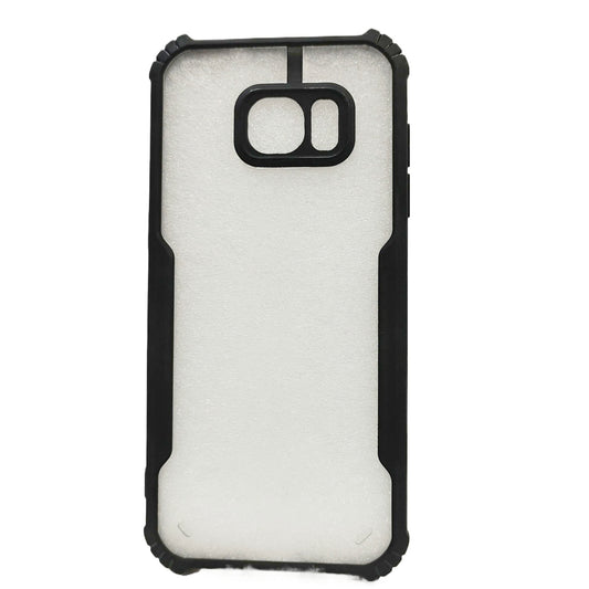 VAKIBO Super Premium Black Border Transparent Case With Corner Protection & Camera Protection Suitable for Samsung S7 Edge