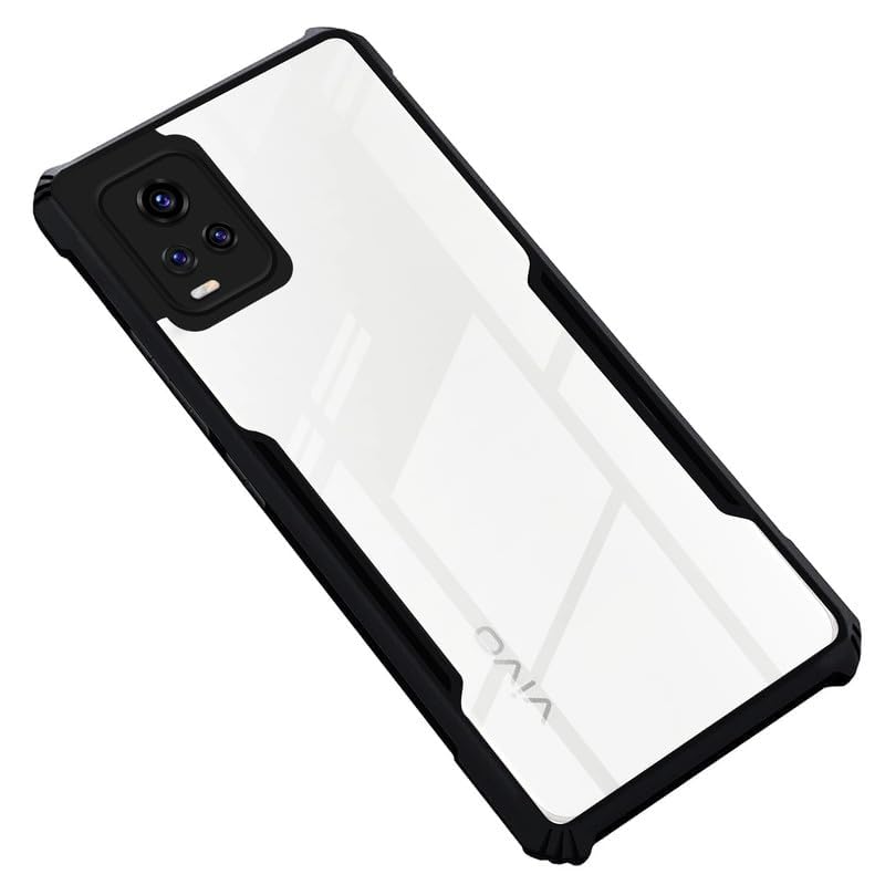 VAKIBO Super Premium Black Border Transparent Case With Corner Protection & Camera Protection Suitable for Vivo V20 Pro