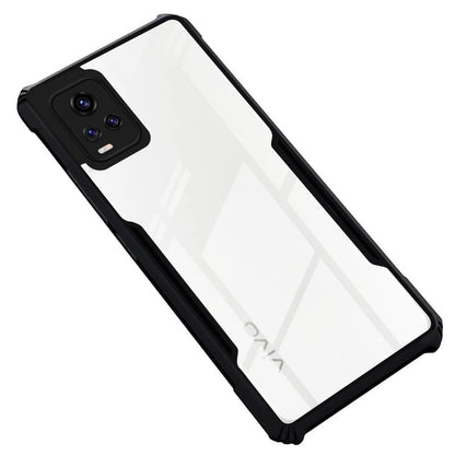 VAKIBO Super Premium Black Border Transparent Case With Corner Protection & Camera Protection Suitable for Vivo V20 Pro