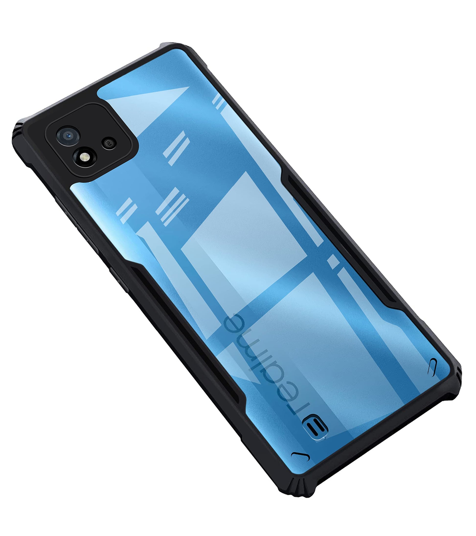 VAKIBO Super Premium Black Border Transparent Case With Corner Protection & Camera Protection Suitable for Realme C20