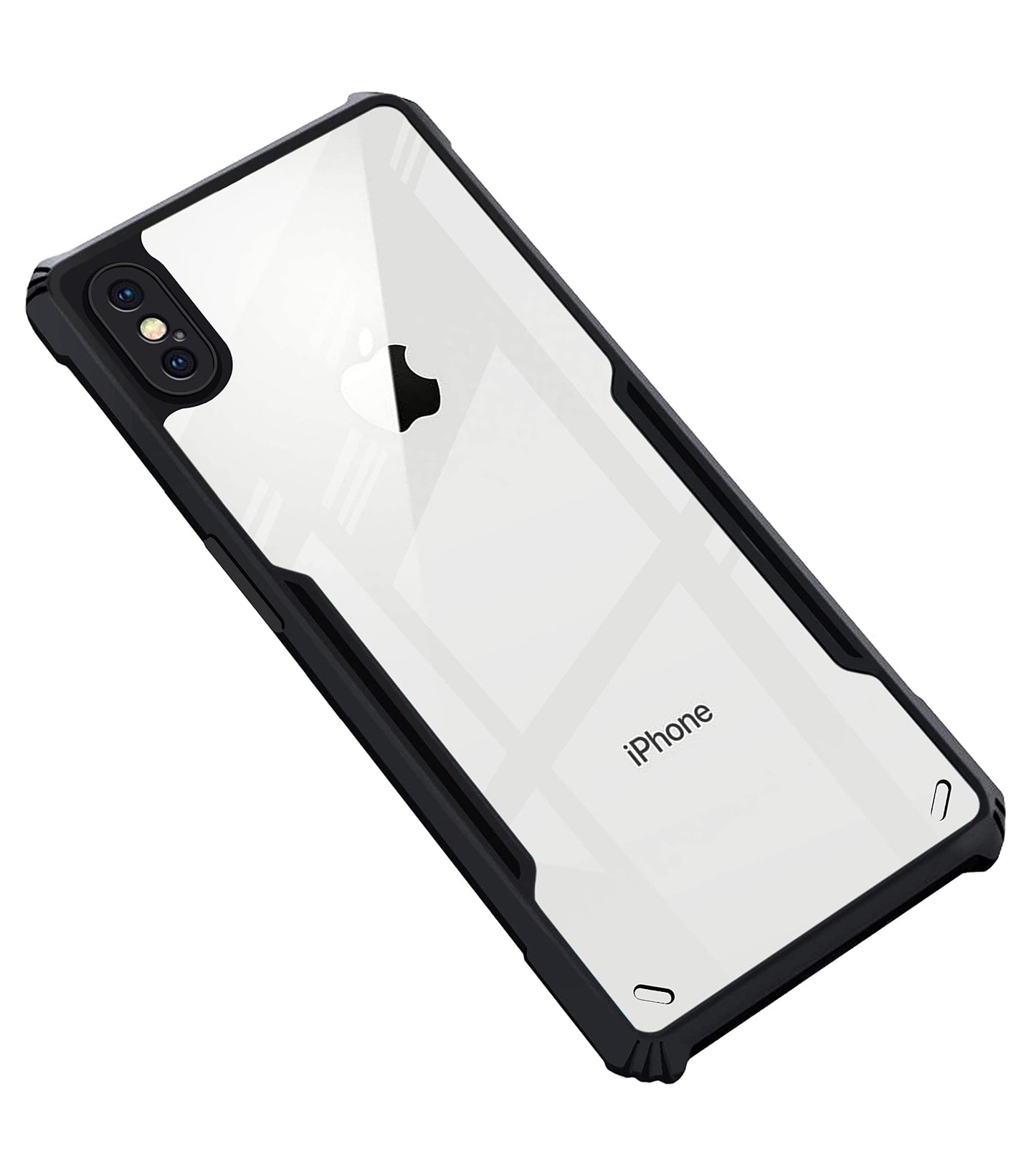 VAKIBO Super Premium Black Border Transparent Case With Corner Protection & Camera Protection Suitable for iPhone X