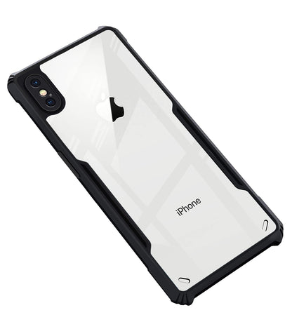 VAKIBO Super Premium Black Border Transparent Case With Corner Protection & Camera Protection Suitable for iPhone X