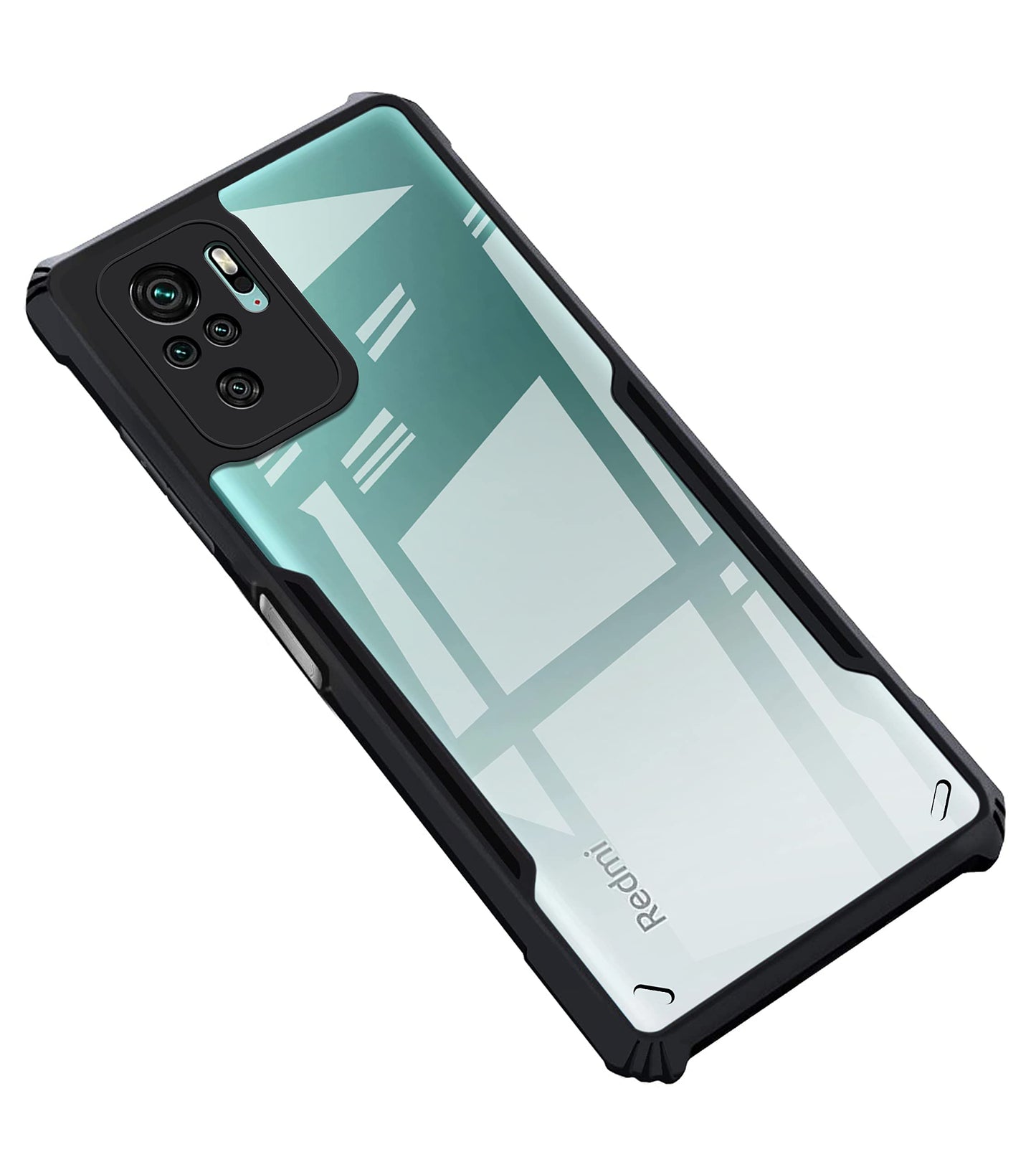 VAKIBO Super Premium Black Border Transparent Case With Corner Protection & Camera Protection Suitable for MI Redmi Note 10s