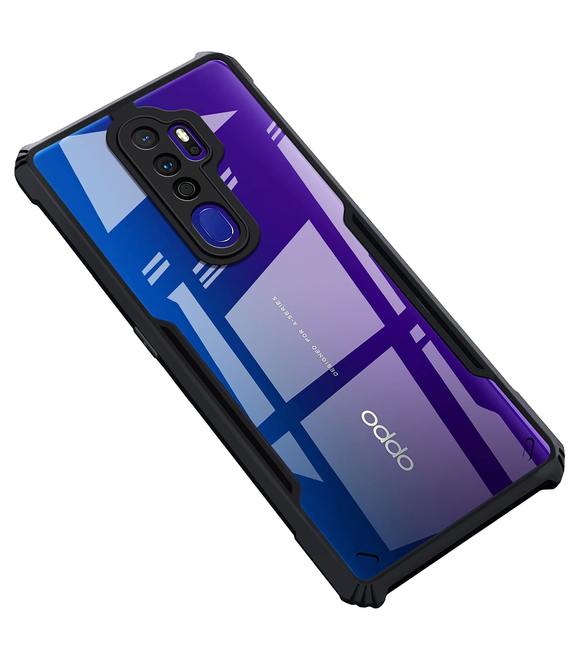 VAKIBO Super Premium Black Border Transparent Case With Corner Protection & Camera Protection Suitable for Oppo A9 2020