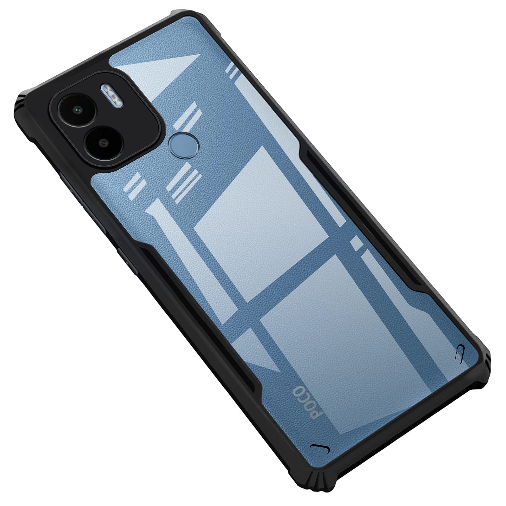 VAKIBO Super Premium Black Border Transparent Case With Corner Protection & Camera Protection Suitable for Mi Redmi Poco C50
