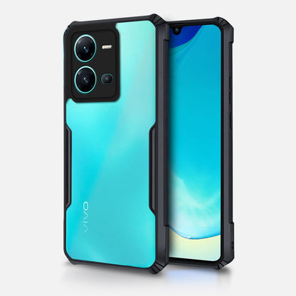 VAKIBO Super Premium Black Border Transparent Case With Corner Protection & Camera Protection Suitable for Vivo V25
