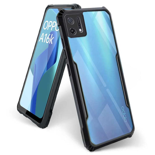 VAKIBO Super Premium Black Border Transparent Case With Corner Protection & Camera Protection Suitable for Oppo A16e