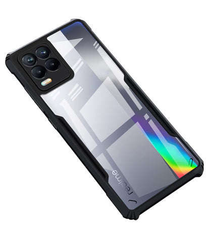 VAKIBO Super Premium Black Border Transparent Case With Corner Protection & Camera Protection Suitable for Realme 8 Pro