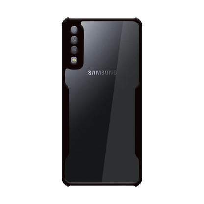 VAKIBO Best Selling Black and Transparent Coloured Made With Soft TPU and Acrylic Back Cover Case With 4 Corner and Camera Protection Suitable for Samsung Galaxy A7 2018/A750
