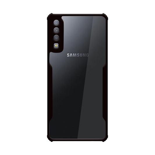 VAKIBO Best Selling Black and Transparent Coloured Made With Soft TPU and Acrylic Back Cover Case With 4 Corner and Camera Protection Suitable for Samsung Galaxy A7 2018/A750