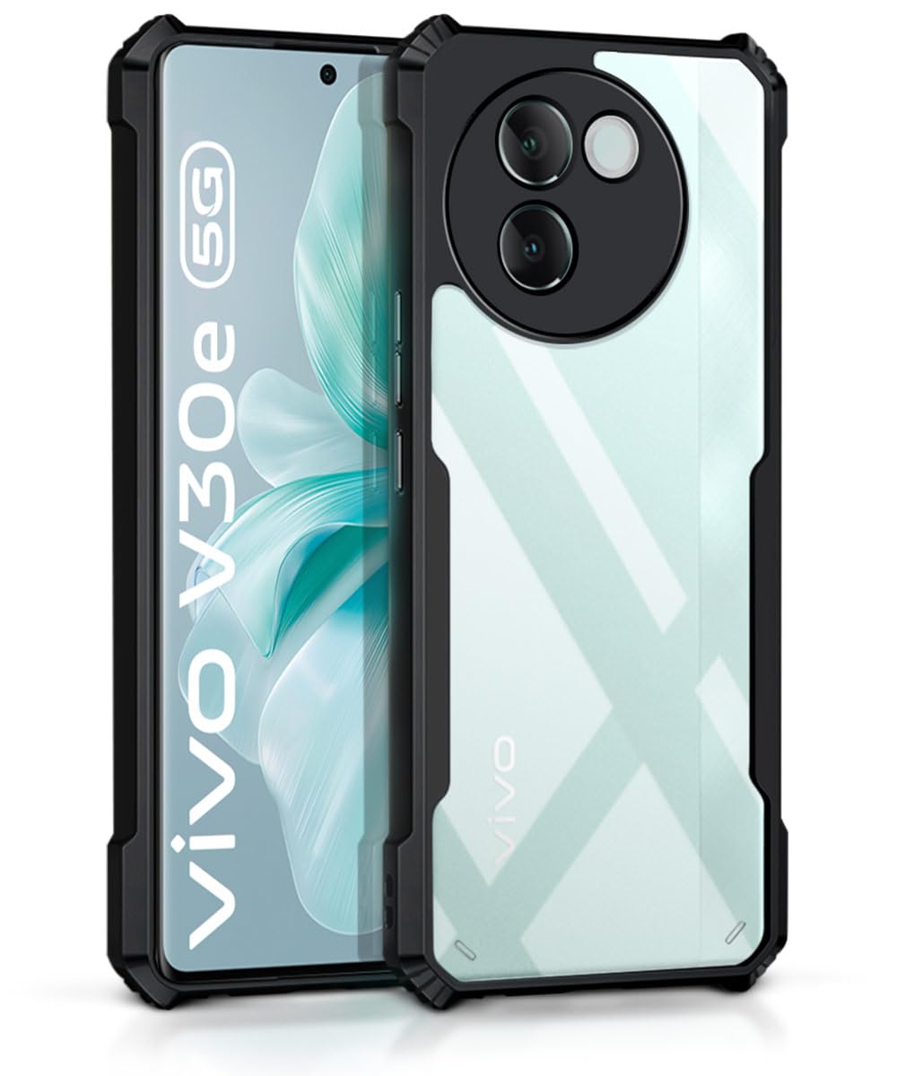 VAKIBO Super Premium Black Border Transparent Case With Corner Protection & Camera Protection Suitable for Vivo V30E
