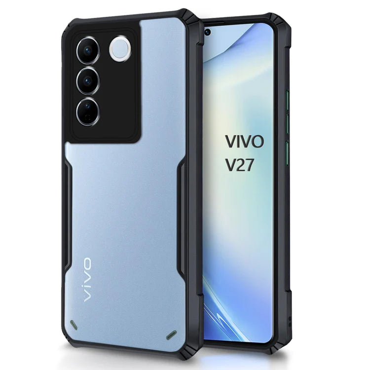 VAKIBO Super Premium Black Border Transparent Case With Corner Protection &amp; Camera Protection Suitable for Vivo V27