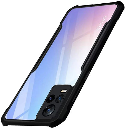 VAKIBO Super Premium Black Border Transparent Case With Corner Protection & Camera Protection Suitable for Vivo V21E 4G