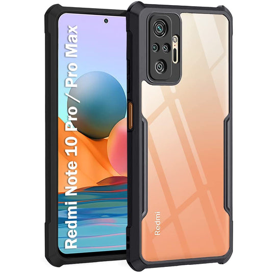 VAKIBO Super Premium Black Border Transparent Case With Corner Protection & Camera Protection Suitable for MI Redmi Note 10 Pro Max