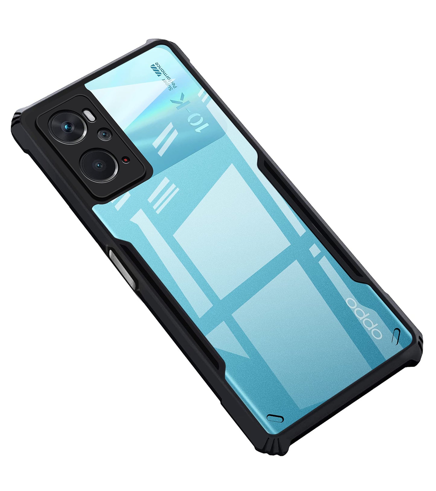 VAKIBO Super Premium Black Border Transparent Case With Corner Protection & Camera Protection Suitable for Oppo K10 4G