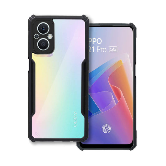 VAKIBO Super Premium Black Border Transparent Case With Corner Protection & Camera Protection Suitable for Oppo F21 Pro 5G