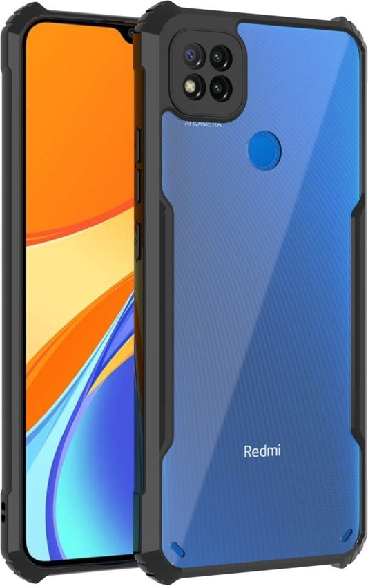 VAKIBO Super Premium Black Border Transparent Case With Corner Protection & Camera Protection Suitable for Mi Redmi 9C