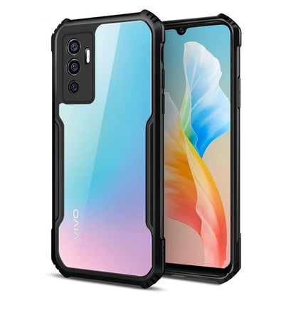 VAKIBO Super Premium Black Border Transparent Case With Corner Protection & Camera Protection Suitable for Vivo V23E