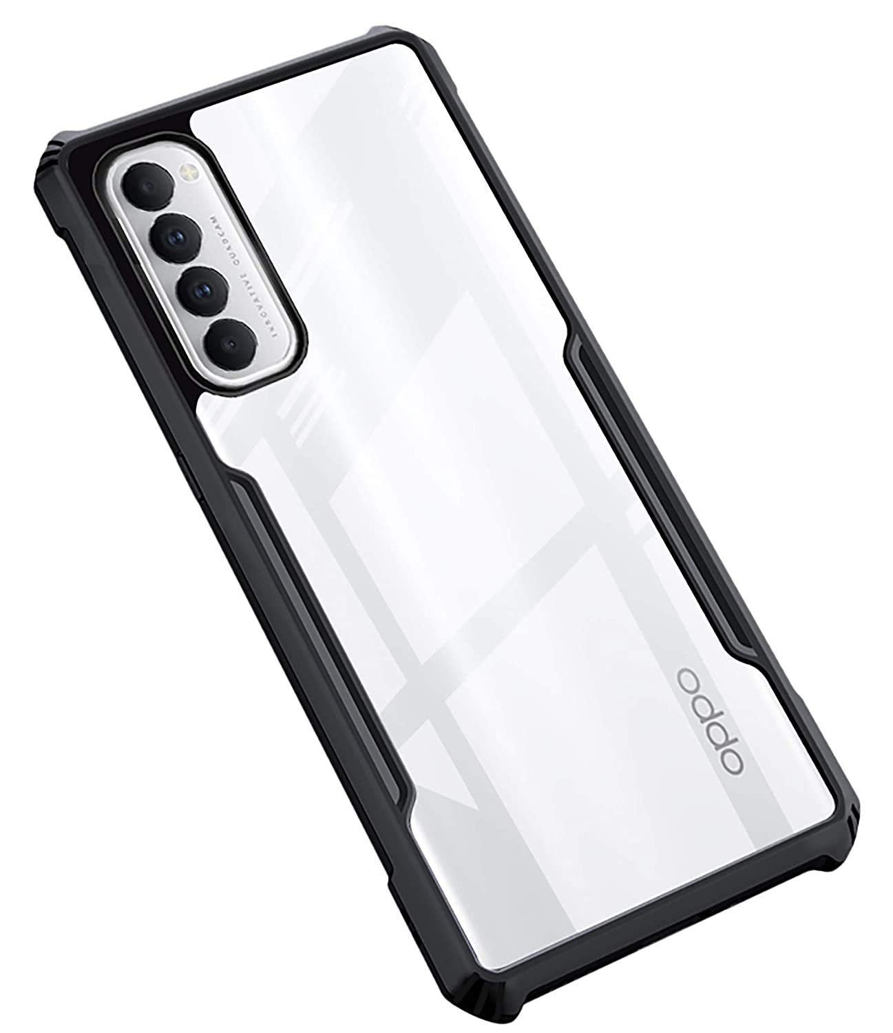 VAKIBO Super Premium Black Border Transparent Case With Corner Protection & Camera Protection Suitable for Oppo Reno 4 Pro