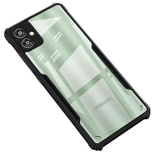 VAKIBO Super Premium Black Border Transparent Case With Corner Protection & Camera Protection Suitable for Samsung Galaxy A04