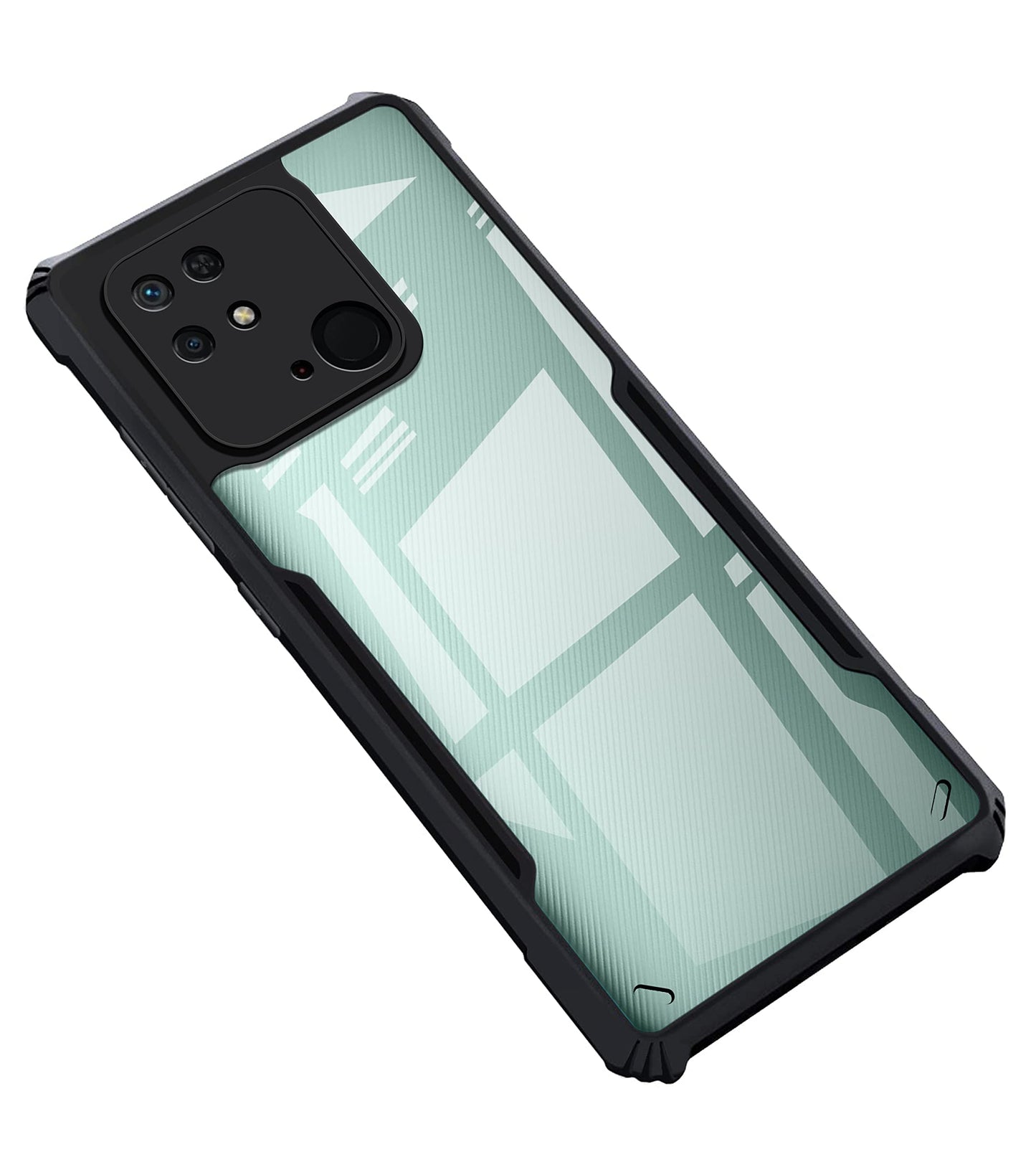 VAKIBO Super Premium Black Border Transparent Case With Corner Protection & Camera Protection Suitable for Mi Redmi 10C