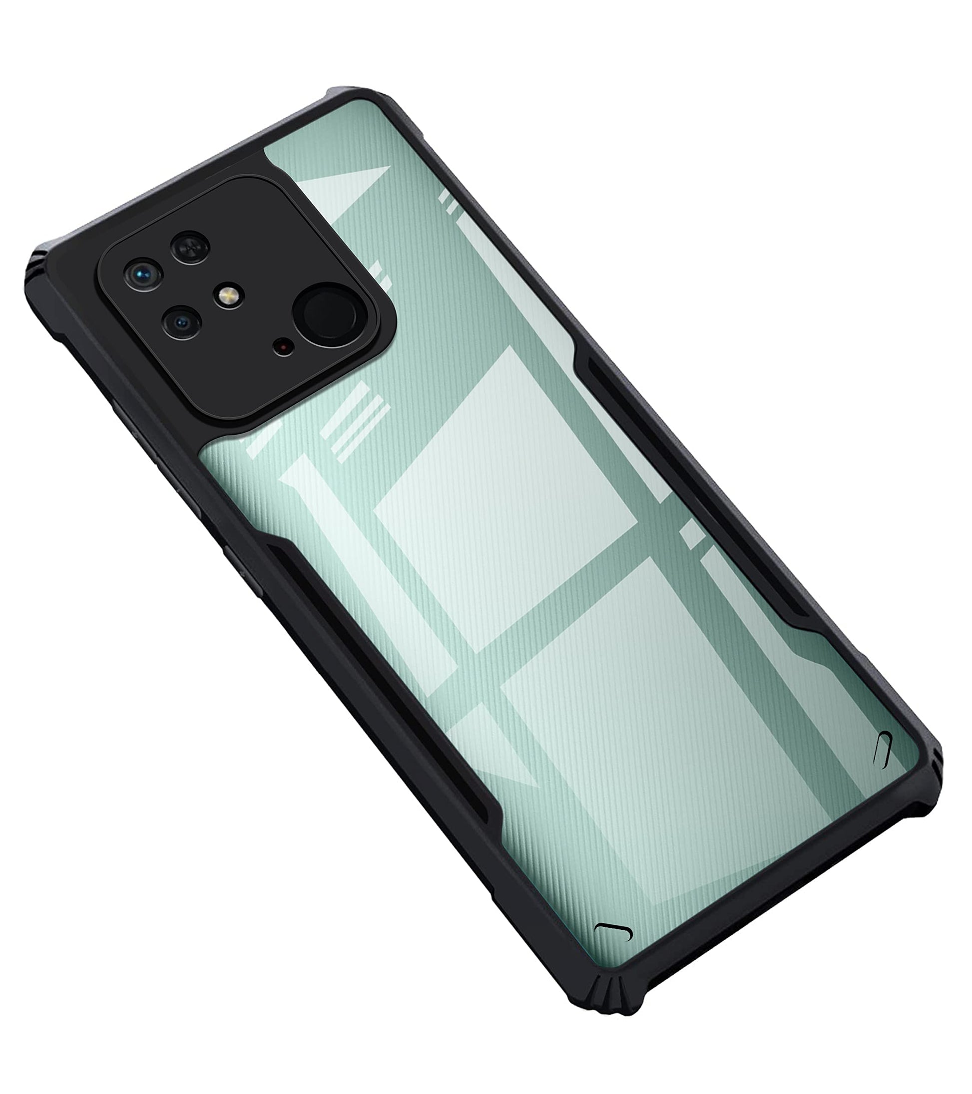VAKIBO Super Premium Black Border Transparent Case With Corner Protection & Camera Protection Suitable for Mi Redmi 10C