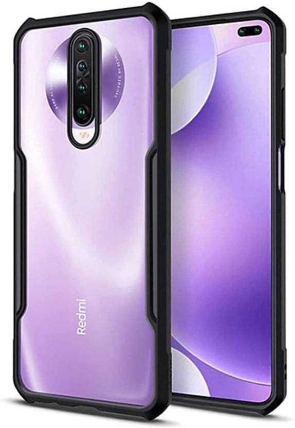 VAKIBO Best Selling Black and Transparent Coloured Made With Soft TPU and Acrylic Back Cover Case With 4 Corner and Camera Protection Suitable for Realme K30