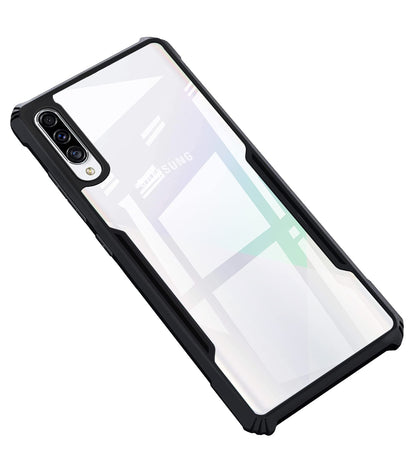 VAKIBO Super Premium Black Border Transparent Case With Corner Protection & Camera Protection Suitable for Samsung A30s