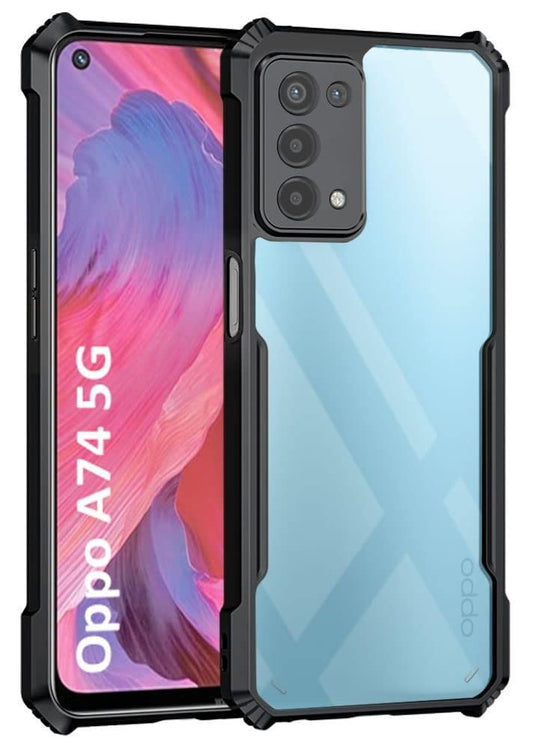 VAKIBO Super Premium Black Border Transparent Case With Corner Protection & Camera Protection Suitable for Oppo A93 5G
