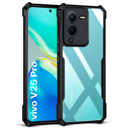 VAKIBO Super Premium Black Border Transparent Case With Corner Protection & Camera Protection Suitable for Vivo V25 Pro
