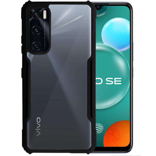 VAKIBO Super Premium Black Border Transparent Case With Corner Protection & Camera Protection Suitable for Vivo V20SE