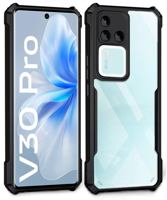 VAKIBO Super Premium Black Border Transparent Case With Corner Protection & Camera Protection Suitable for Vivo V30