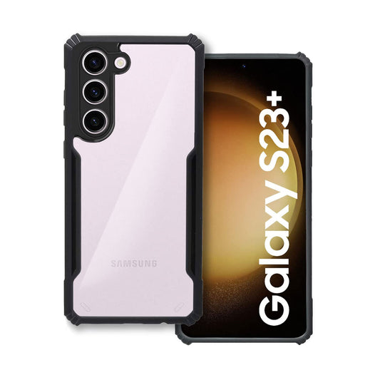 VAKIBO Super Premium Black Border Transparent Case With Corner Protection & Camera Protection Suitable for Samsung S23 Plus