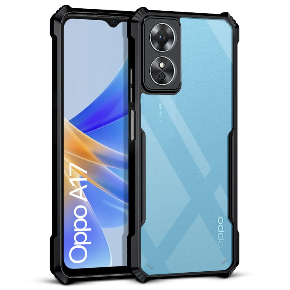 VAKIBO Super Premium Black Border Transparent Case With Corner Protection & Camera Protection Suitable for Oppo A17