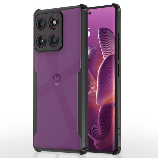 VAKIBO Super Premium Black Border Transparent Case With Corner Protection & Camera Protection Suitable for Moto Edge 60 Pro
