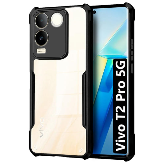 VAKIBO Super Premium Black Border Transparent Case With Corner Protection & Camera Protection Suitable for Vivo iQOO Z7 Pro