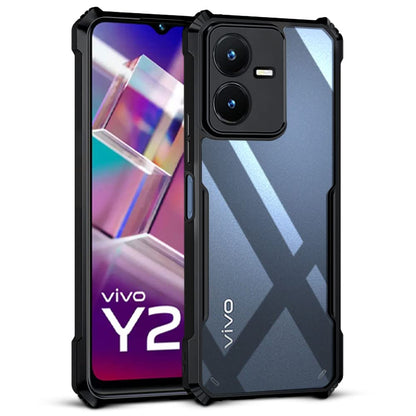 VAKIBO Super Premium Black Border Transparent Case With Corner Protection & Camera Protection Suitable for Vivo Y22s