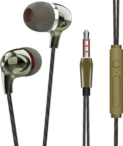 JP GOLD Wired in-Ear Earphones with Built-in Mic, Clear Sound, Noise-Canceling Earbuds, Tangle-Free Cable, Ideal for Smartphones, Tablets and Laptops