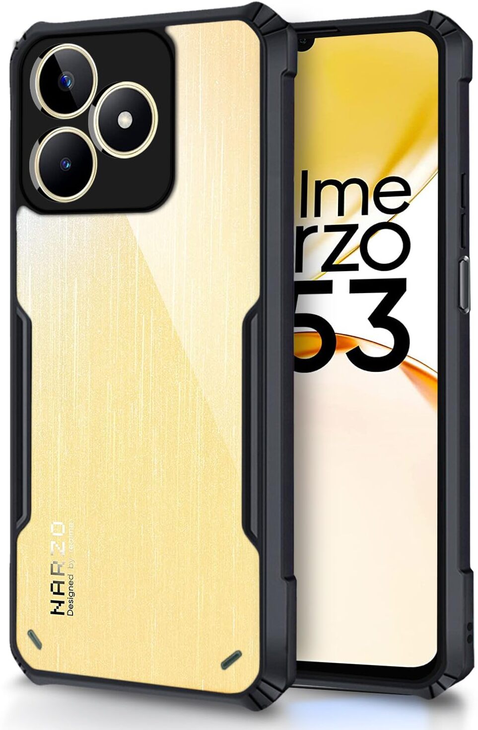 VAKIBO Super Premium Black Border Transparent Case With Corner Protection & Camera Protection Suitable for Realme C51 4G