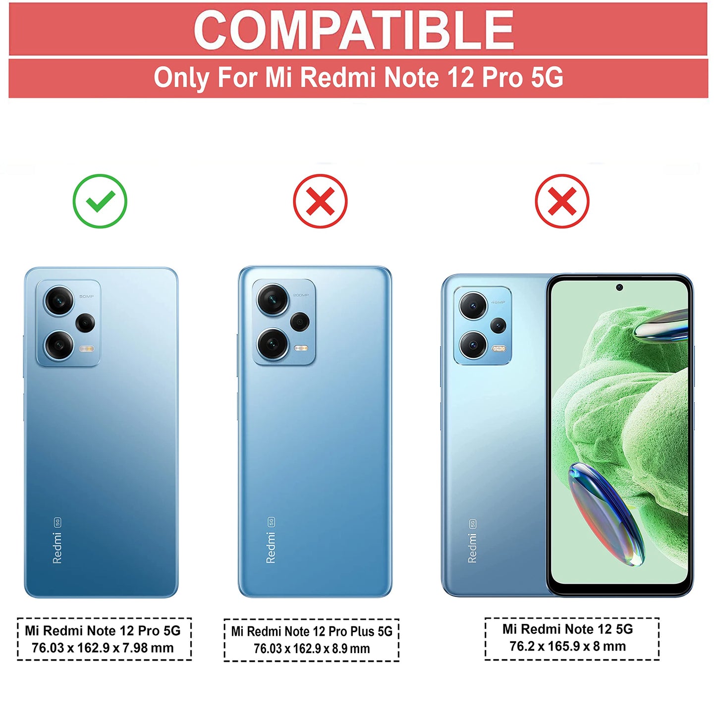 VAKIBO Super Premium Black Border Transparent Case With Corner Protection & Camera Protection Suitable for Mi Redmi Note 12 Pro 5G