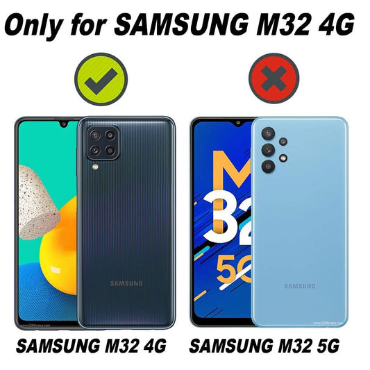 VAKIBO Best Selling Black and Transparent Coloured Made With Soft TPU and Acrylic Back Cover Case With 4 Corner and Camera Protection Suitable for Samsung Galaxy M32 4G