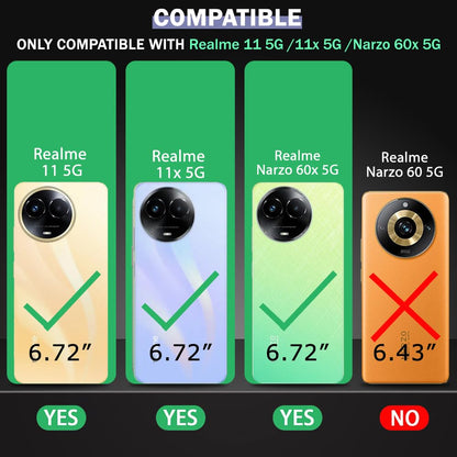 VAKIBO Super Premium Black Border Transparent Case With Corner Protection & Camera Protection Suitable for Realme 11 5G