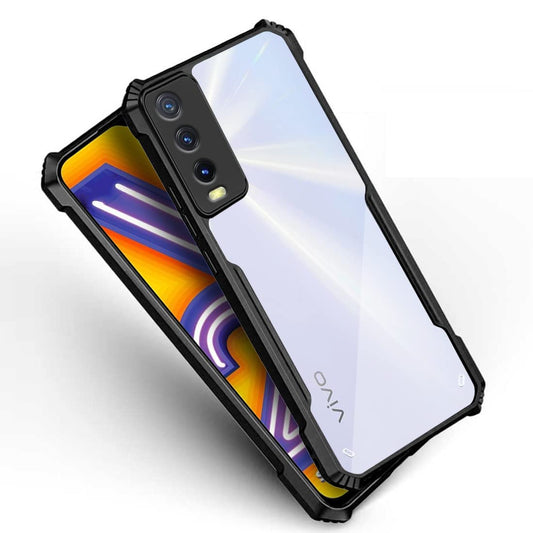 VAKIBO Super Premium Black Border Transparent Case With Corner Protection & Camera Protection Suitable for Vivo Y20T