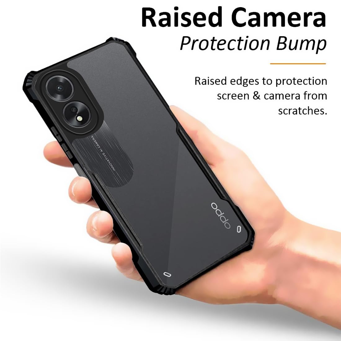 VAKIBO Super Premium Black Border Transparent Case With Corner Protection & Camera Protection Suitable for Oppo A78